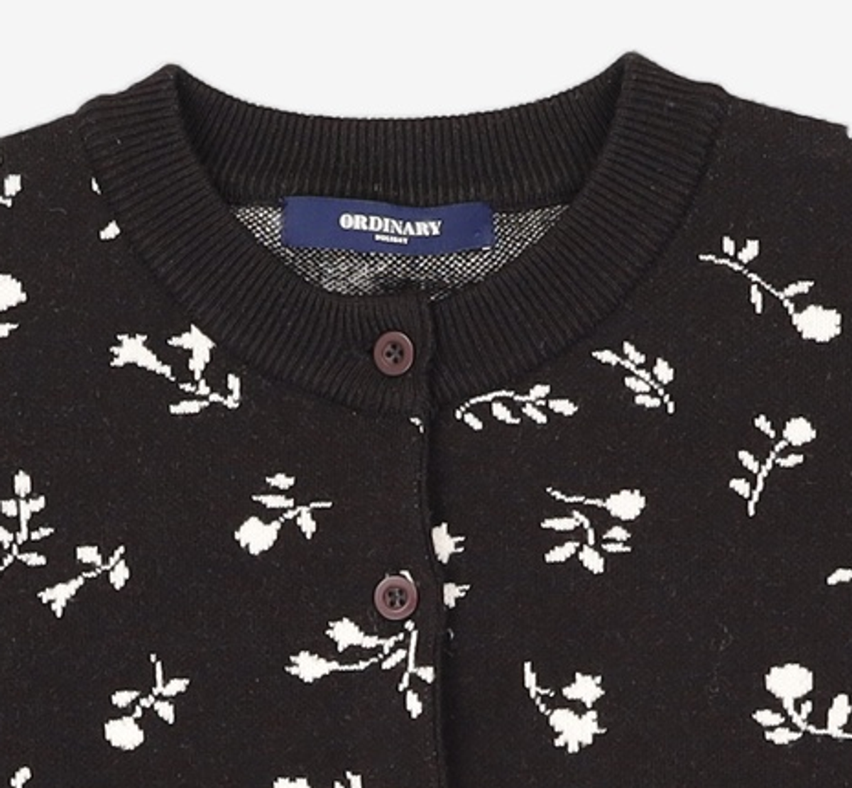 오디너리 홀리데이(ORDINARY HOLIDAY) 꽃 자카드 가디건 FLOWER JAQUARD CARDIGAN FREE