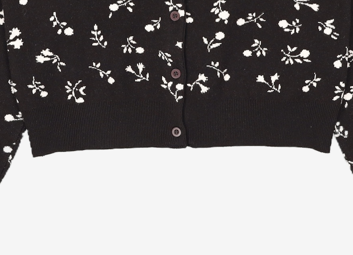 오디너리 홀리데이(ORDINARY HOLIDAY) 꽃 자카드 가디건 FLOWER JAQUARD CARDIGAN FREE