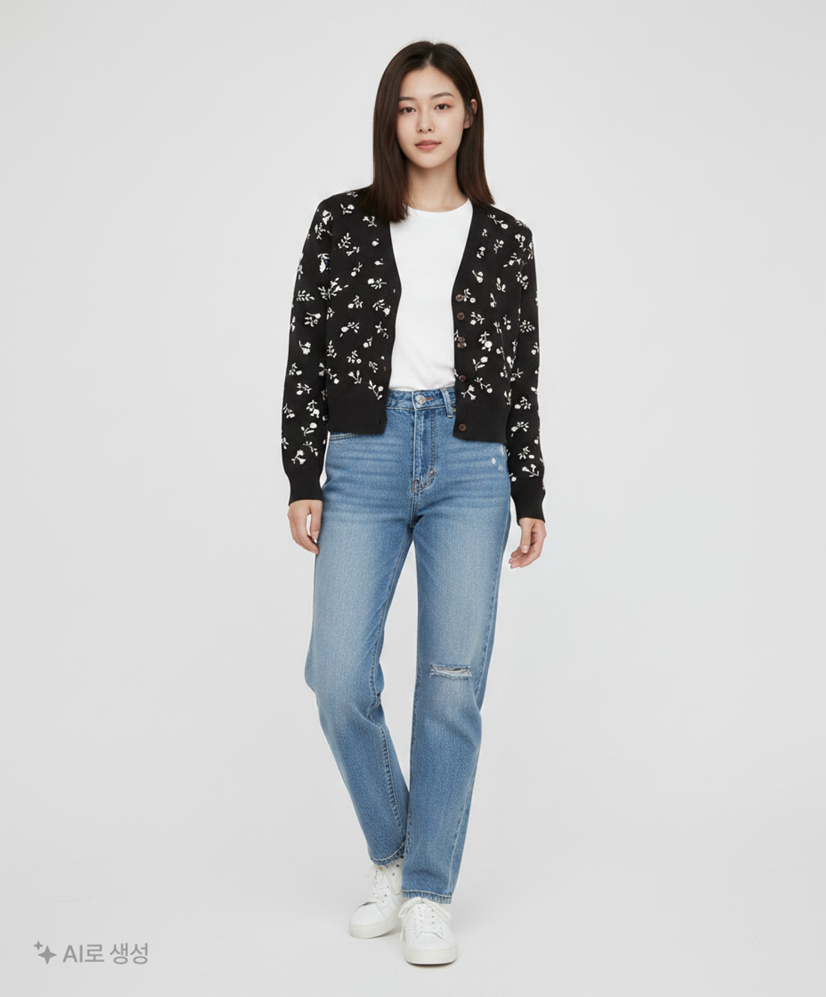 오디너리 홀리데이(ORDINARY HOLIDAY) 꽃 자카드 가디건 FLOWER JAQUARD CARDIGAN FREE