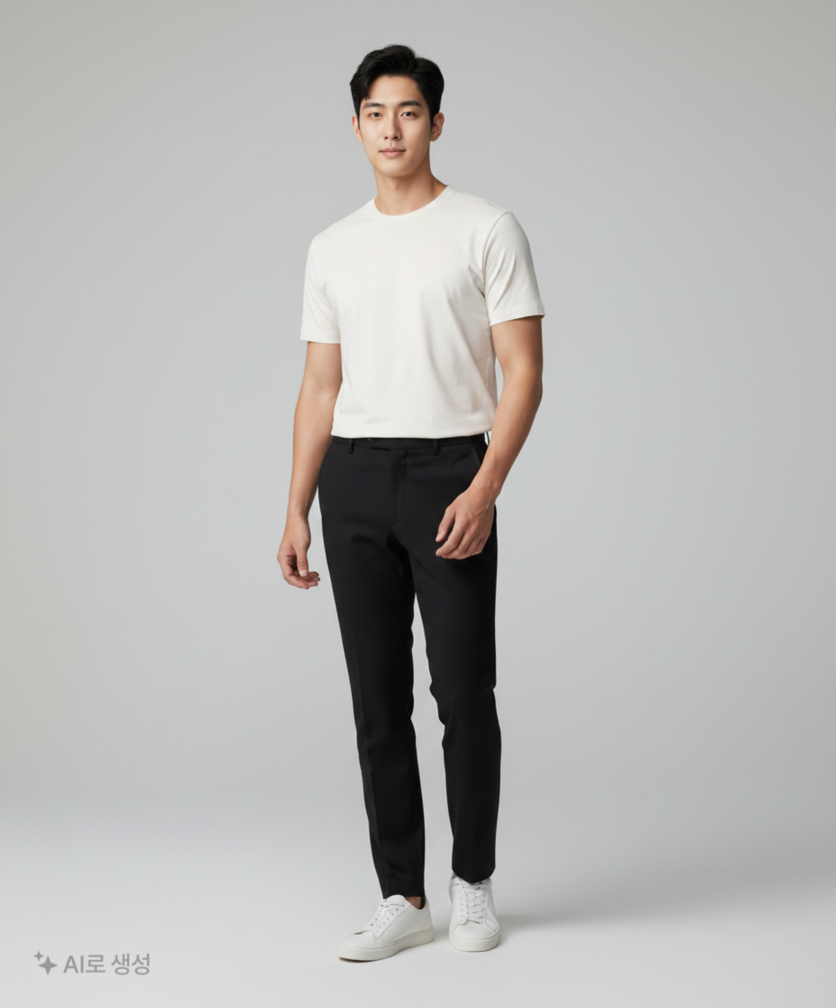 무신사 스탠다드(MUSINSA STANDARD) 레이어드 크루 넥 티셔츠_일반 기장 [화이트] M