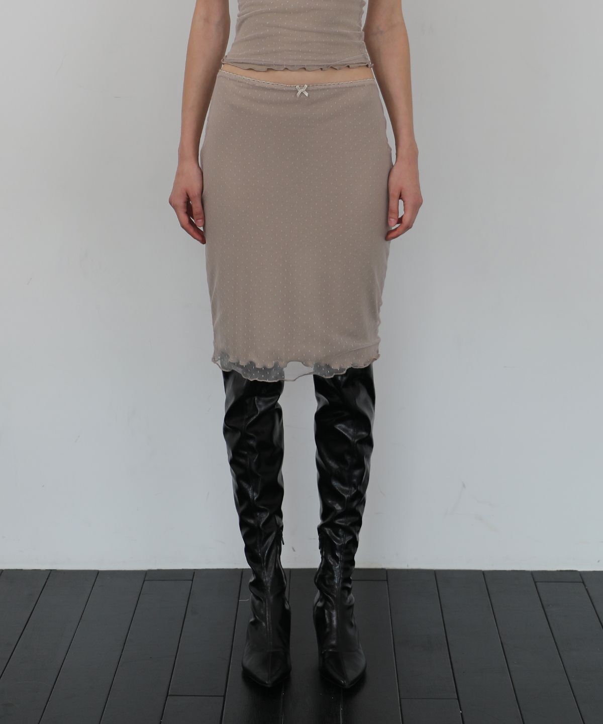 웨이브걸(WAVEGIRL) Dot Lace Skirt (5color)