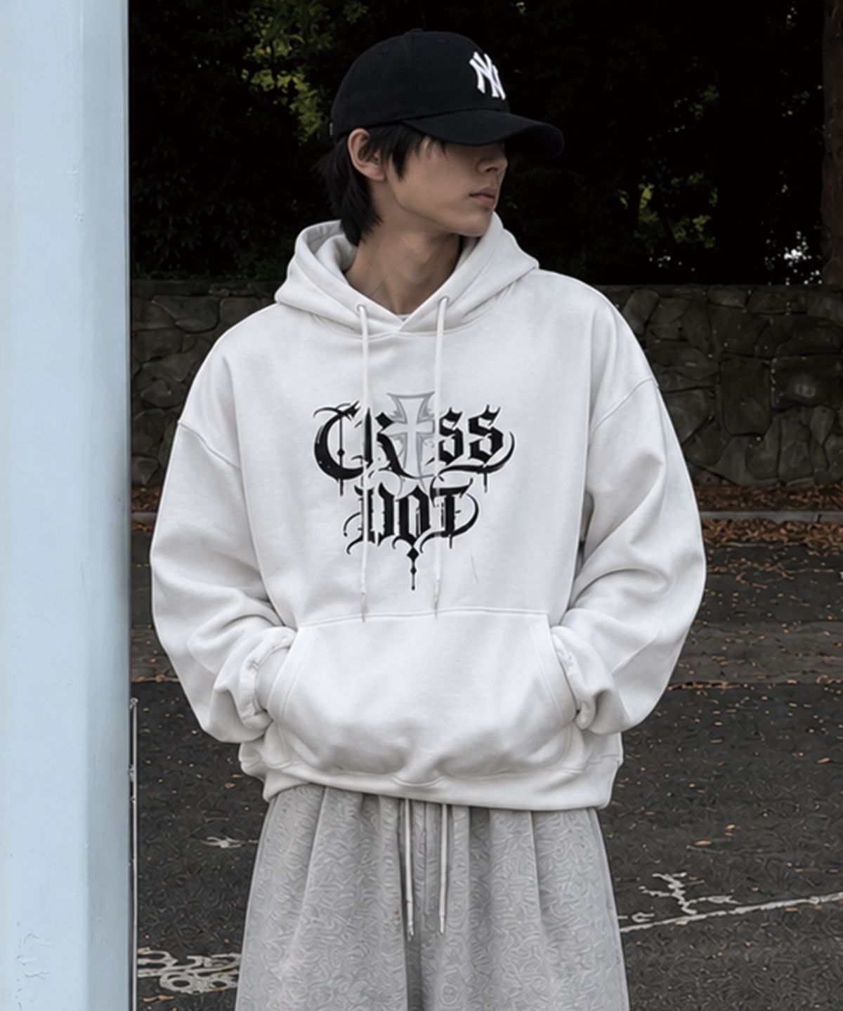 크로스닷(CROSSDOT) 블랭크 오버핏 후드티셔츠 5 Color [CRDI_4006]