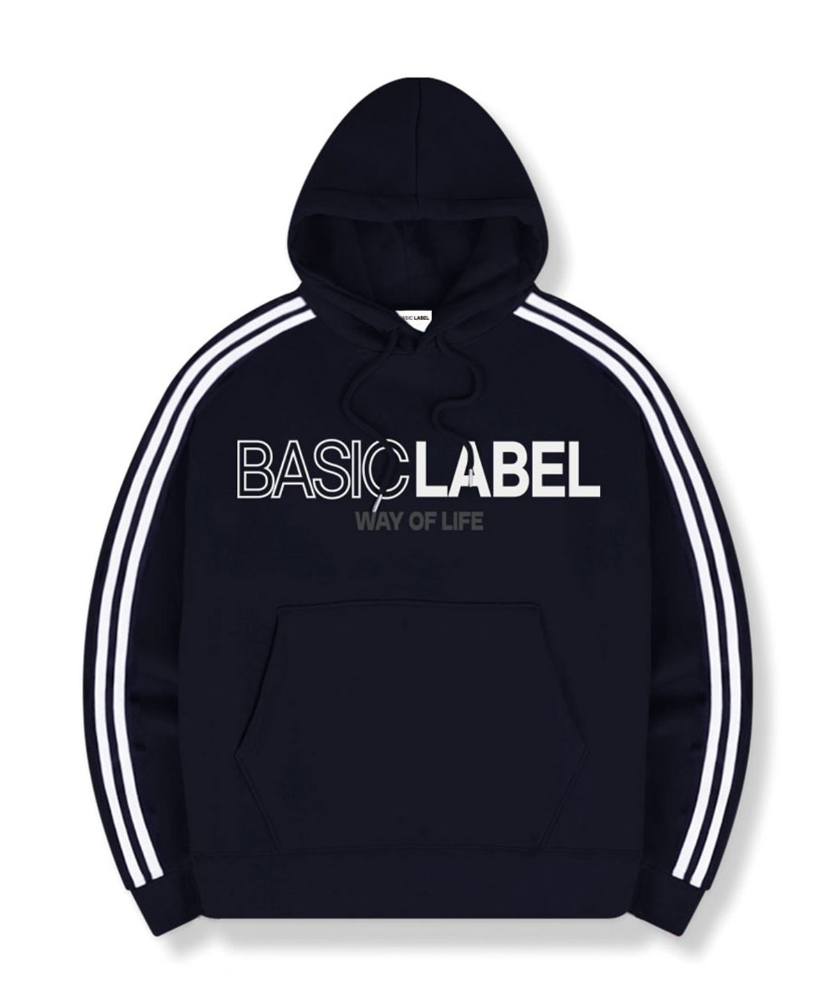 베이직라벨(BASIC LABEL) Red line Oversized-fit track Oversized-fit hooded T-shirt 5 Color [BLBI_6504]
