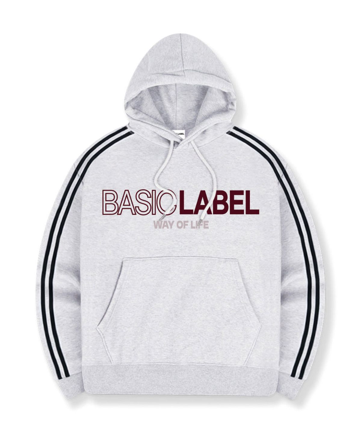 베이직라벨(BASIC LABEL) Red line Oversized-fit track Oversized-fit hooded T-shirt 5 Color [BLBI_6504]