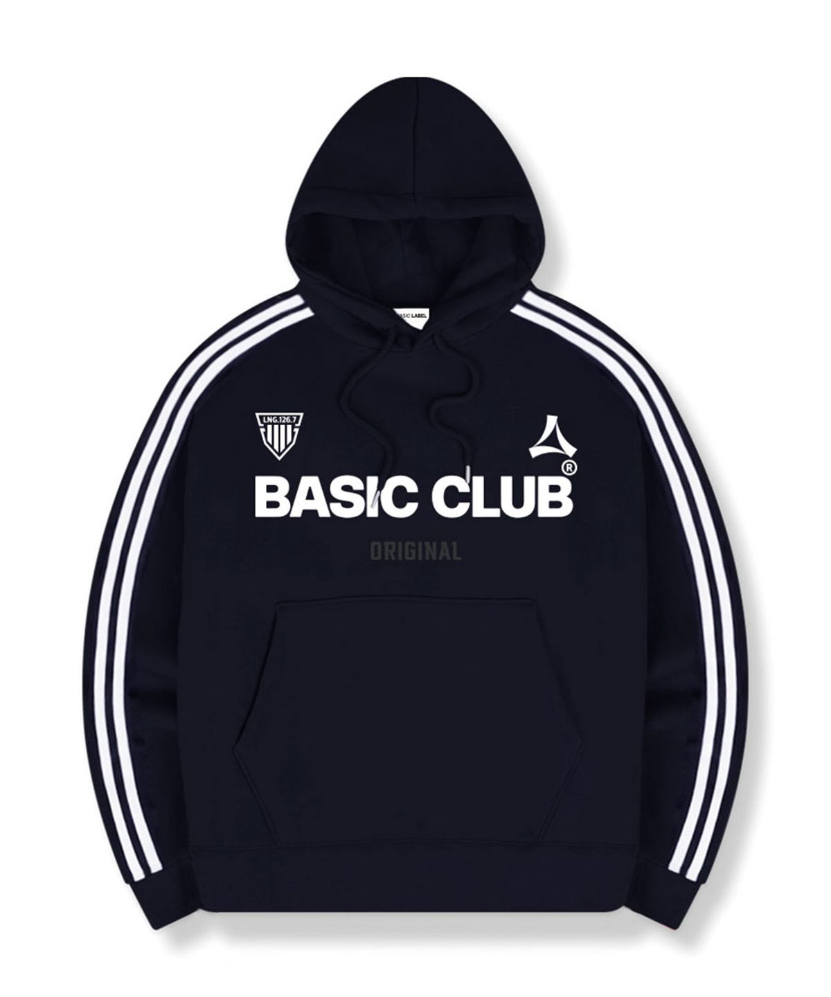 베이직라벨(BASIC LABEL) Club Origin Oversized-fit track Oversized-fit hooded T-shirt 4 Color [BLBI_6002]