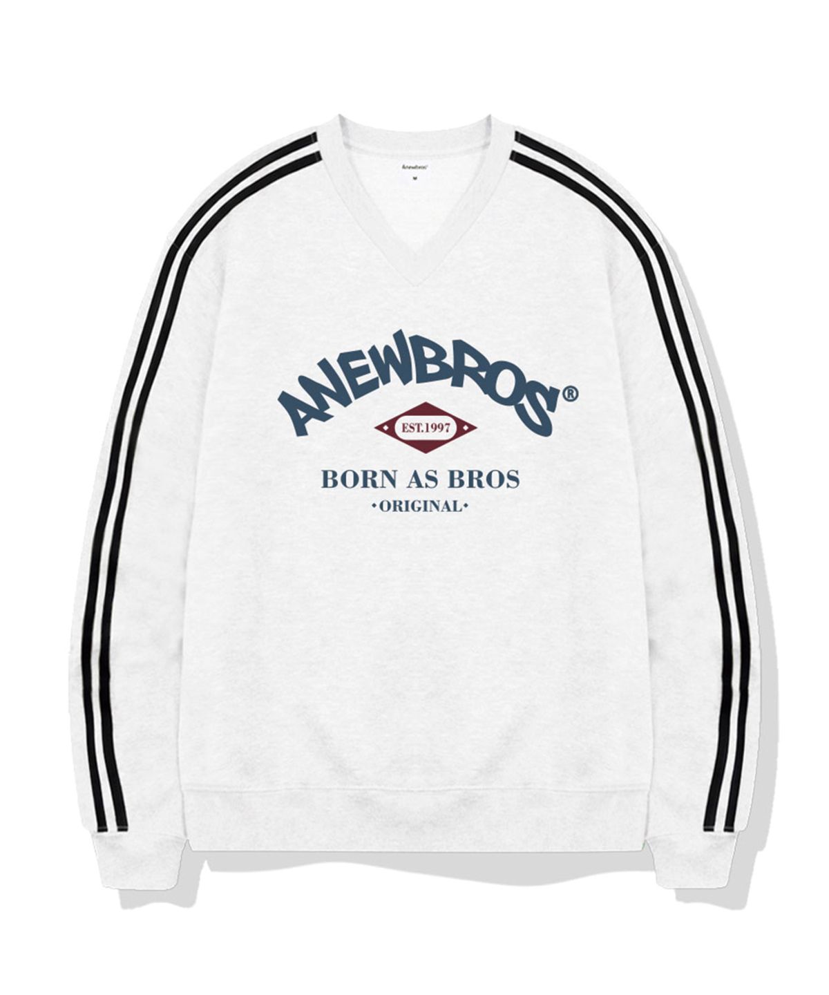 어뉴브로스(ANEWBROS) 브로스클럽 오버핏 트랙 브이넥 맨투맨 5 Color [ANBV_9006]