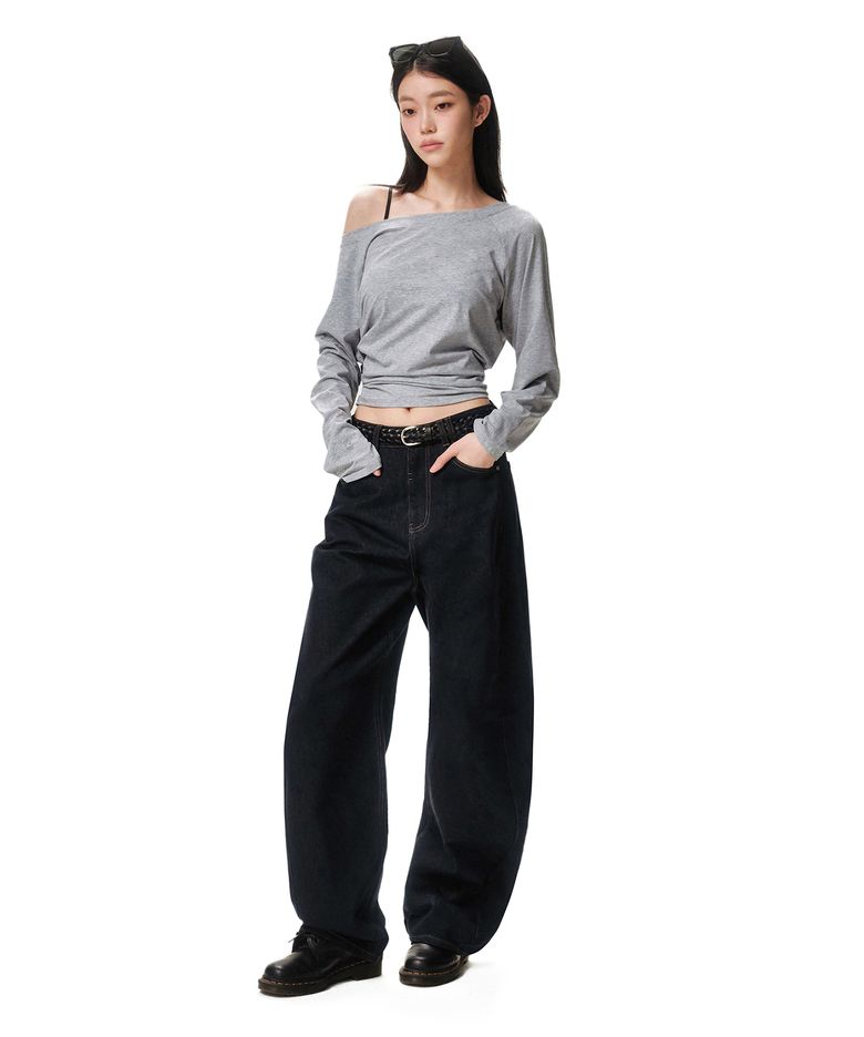 Curved Wide Jeans DCWPT013CPINDIGO