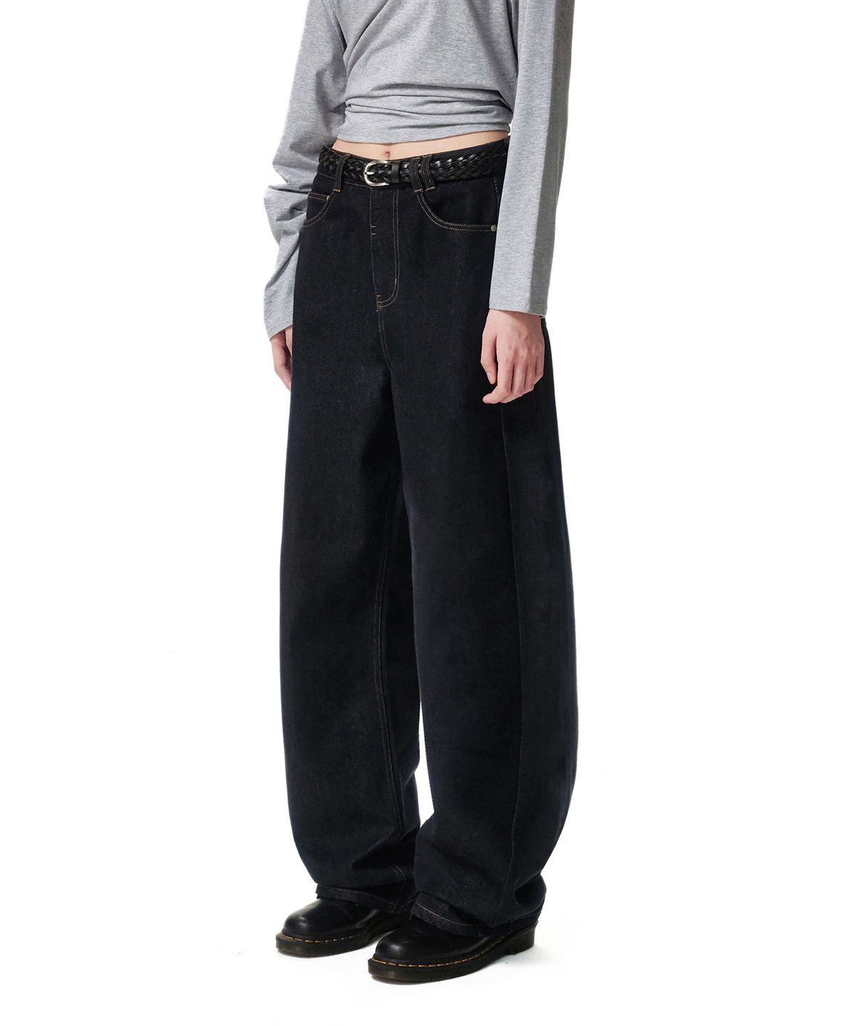 데케트 우먼(DECET WOMEN) Curved Wide Jeans DCWPT013CPINDIGO