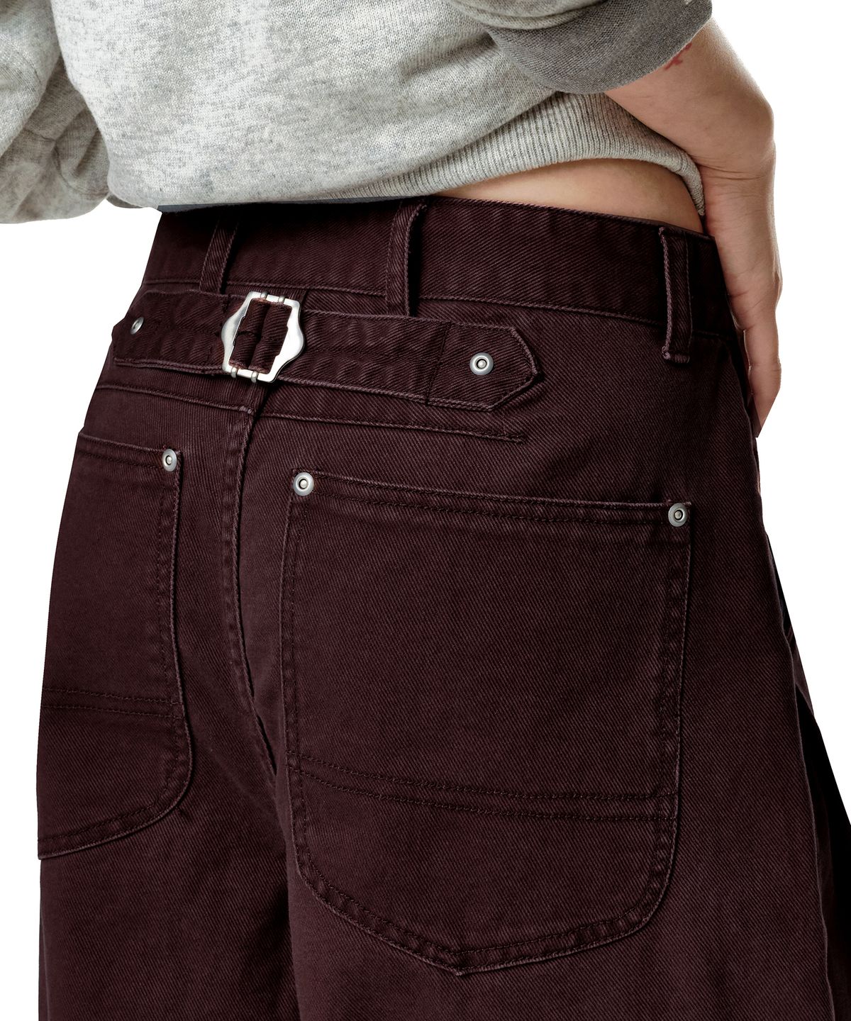데케트 우먼(DECET WOMEN) Cinchback Barrel Wide Leg Pants DCWPT022PURPLE