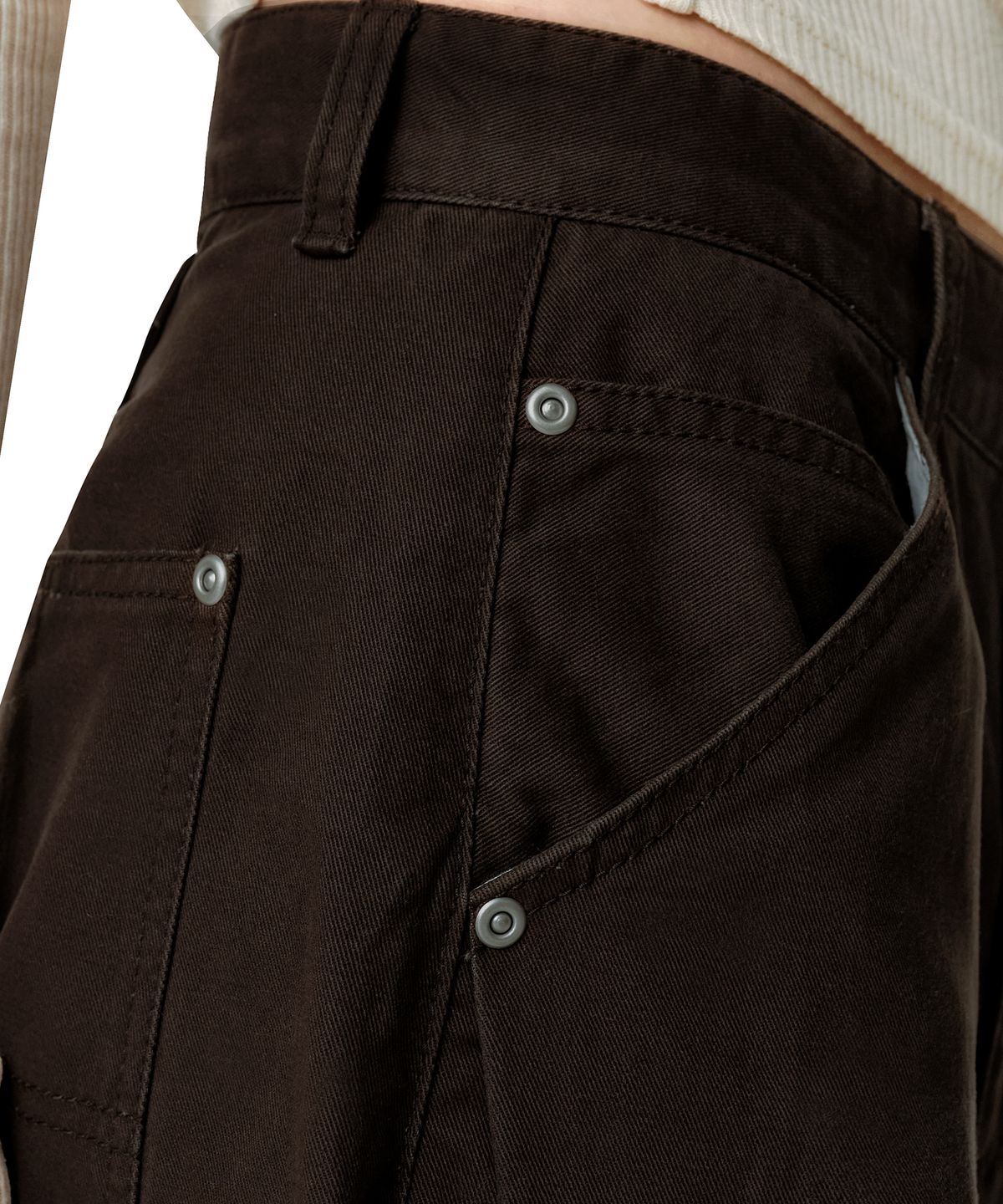 데케트 우먼(DECET WOMEN) Cinchback Barrel Wide Leg Pants DCWPT022BROWN