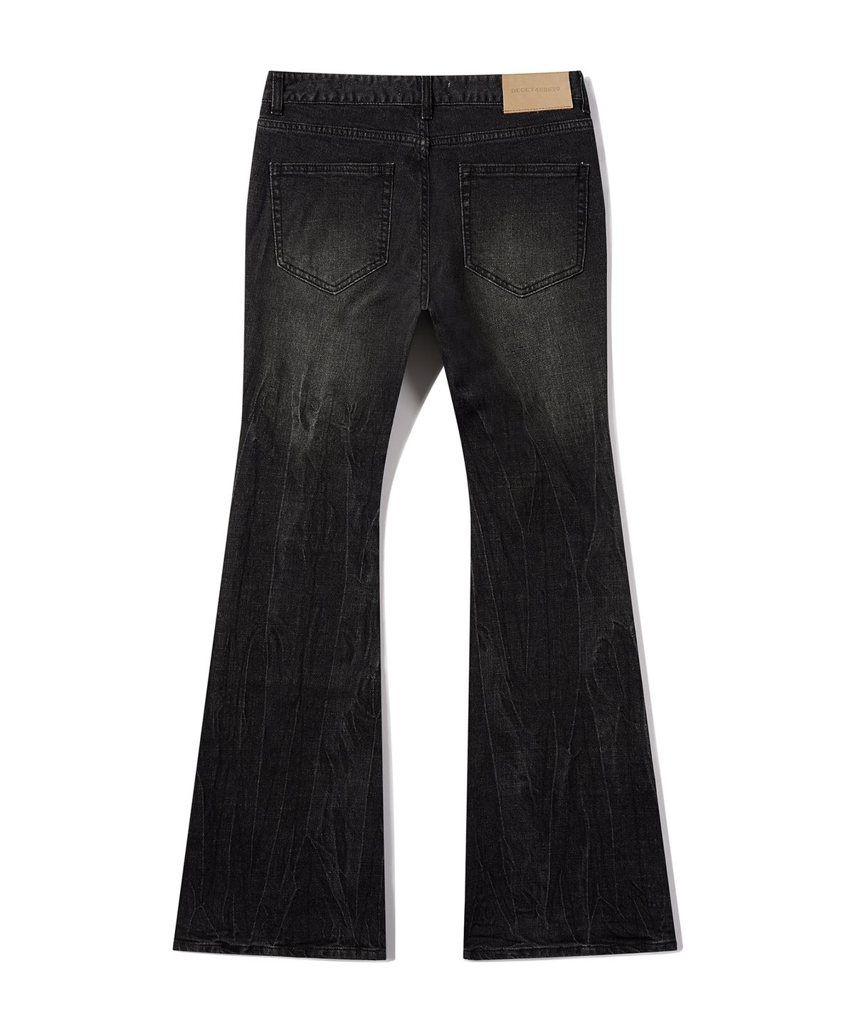 데케트 우먼(DECET WOMEN) Crinkle Washed Low Rise Slim Flared Jeans DCWPT035BLACK