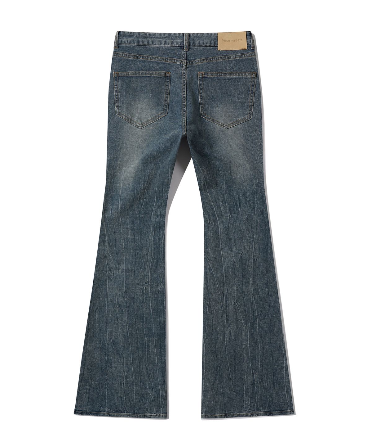 데케트 우먼(DECET WOMEN) Crinkle Washed Low Rise Slim Flared Jeans DCWPT035BLUE