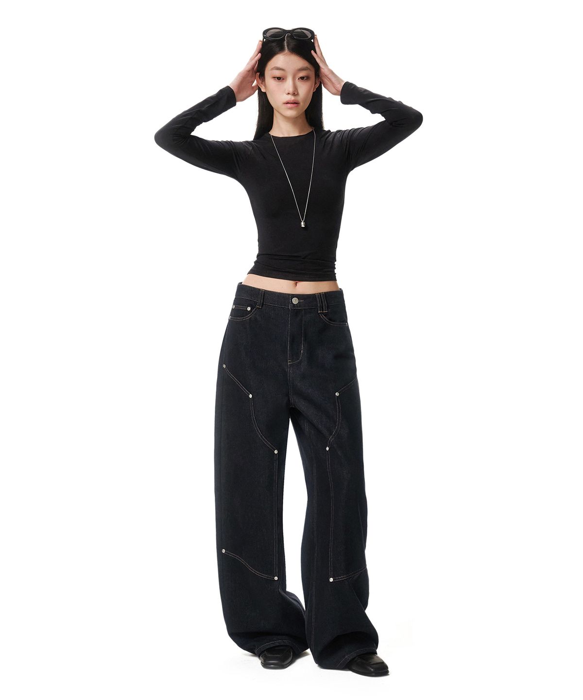 데케트 우먼(DECET WOMEN) Double Knee Barrel Jeans DCWPT043CPINDIGO