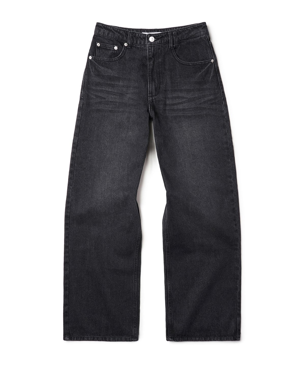 데케트 우먼(DECET WOMEN) Adjustable Back Wide Jeans DCWPT032BLACK