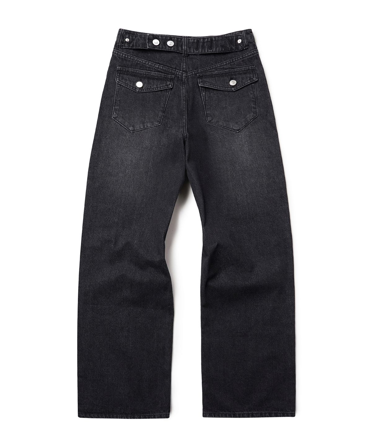 데케트 우먼(DECET WOMEN) Adjustable Back Wide Jeans DCWPT032BLACK