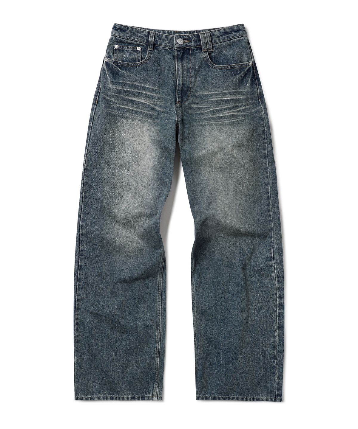 데케트 우먼(DECET WOMEN) Adjustable Back Wide Jeans DCWPT032BLUE