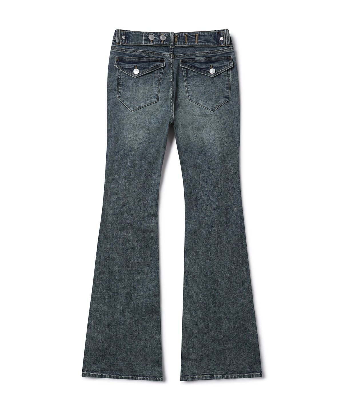 데케트 우먼(DECET WOMEN) Adjustable  Back Low Rise Slim Flared Jeans DCWPT030BLUE