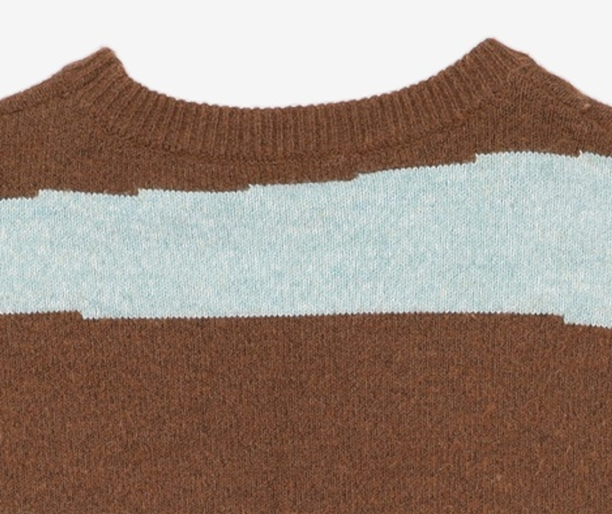 틸던(TILLDAWN) STRIPED BLOCK PULLOVER brown FREE