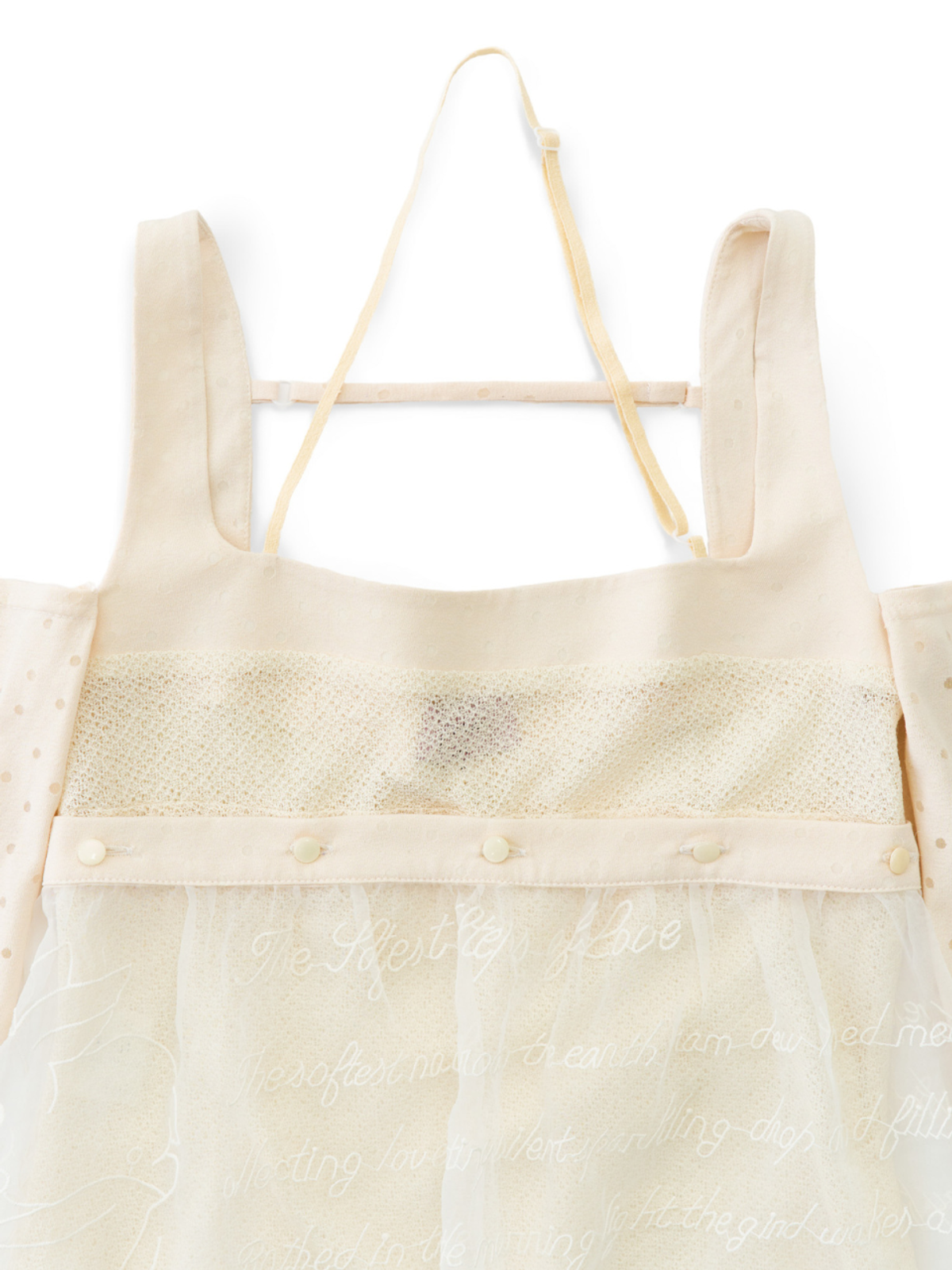 카이 샤오(KAIY XIAO) Love Rabbits Confession Book Square Neck Double-Layer Off-Shoulder Tassel Top