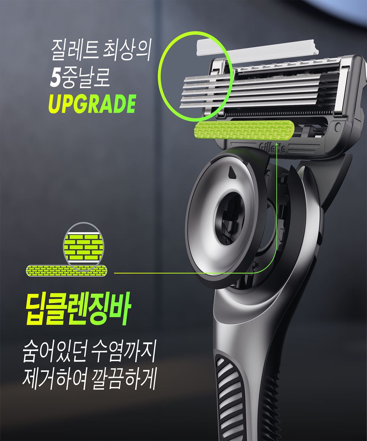 질레트(GILLETTE) 랩스 손흥민 에디션(핸들 + 면도날8입 + 스탠드)
