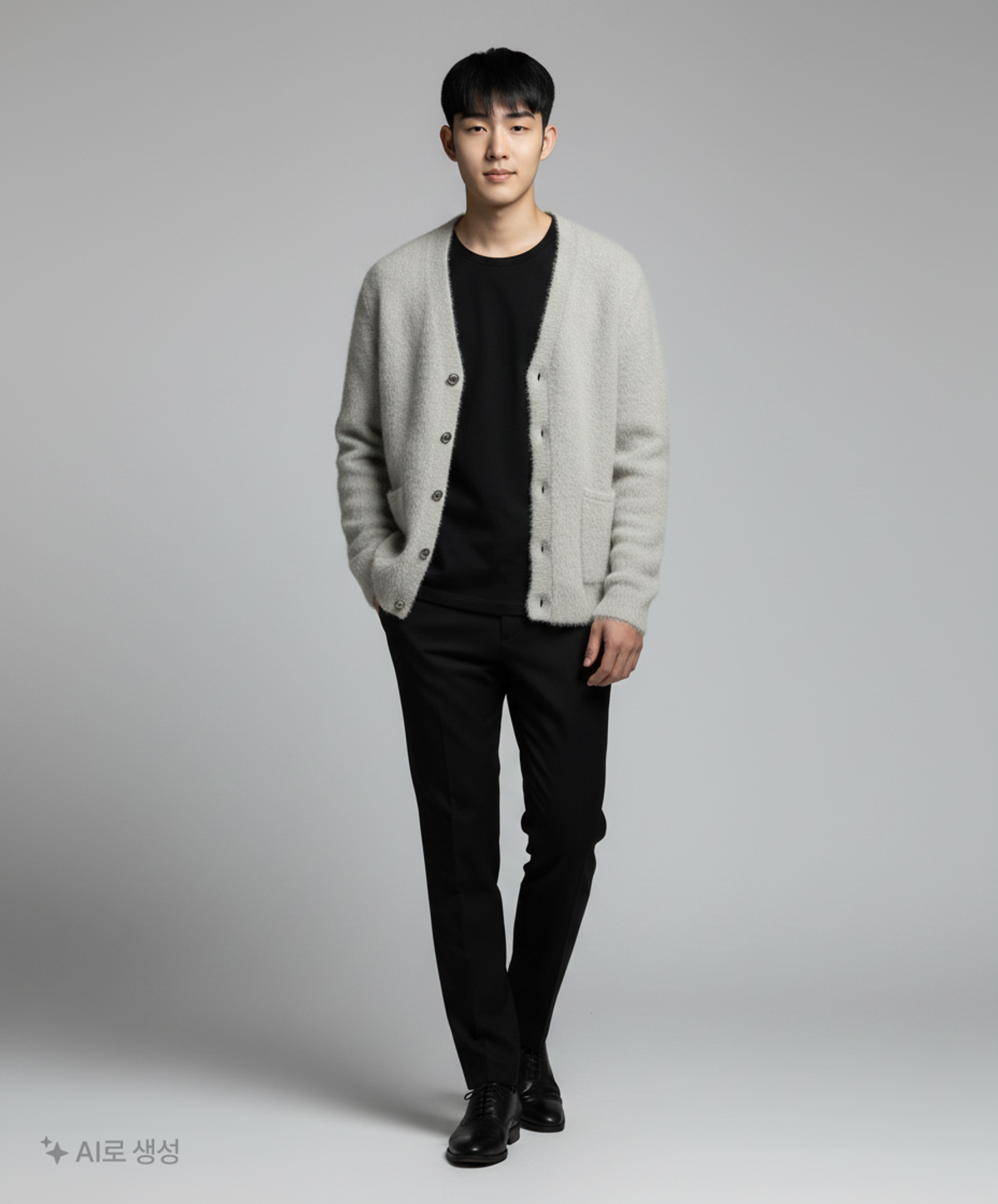 노매뉴얼(NOMANUAL) HAIRY SOFT CARDIGAN - DUSK XL