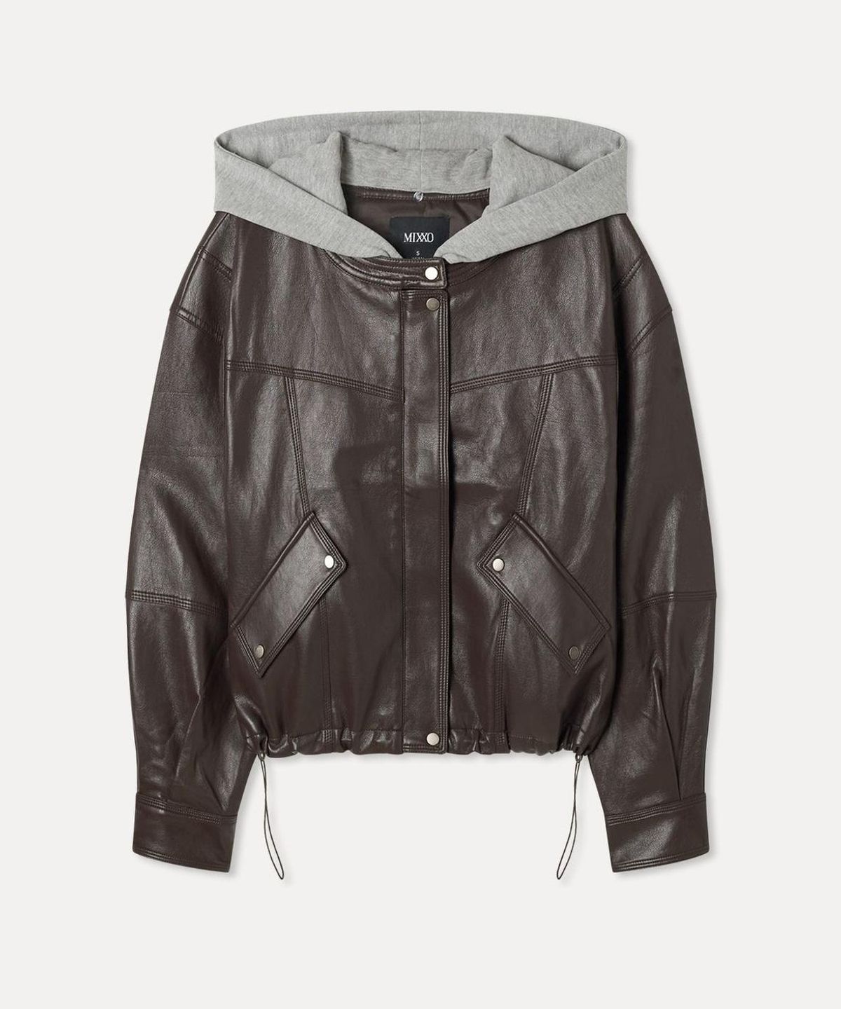 미쏘(MIXXO) 후드탈착 페이크레더 점퍼 RE JLG34SS_MIWJLG91QC
