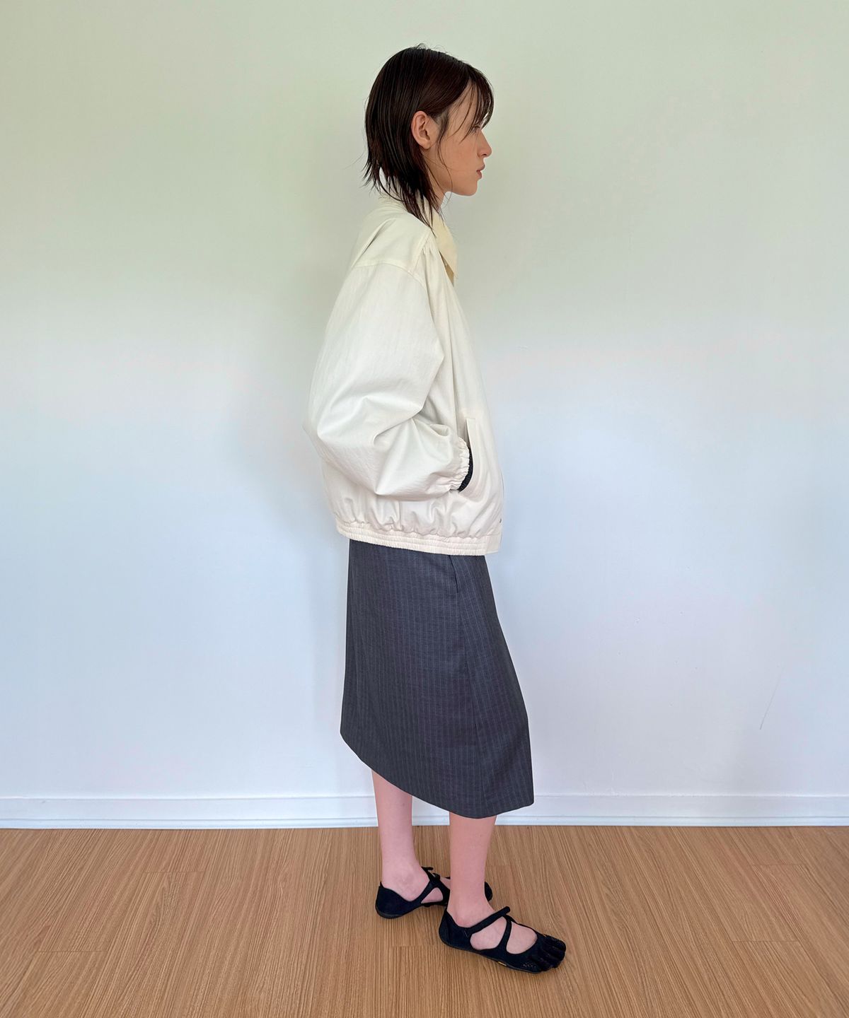 다이애그널(DIAGONAL) STUDDED BLOUSON JACKET (ivory)