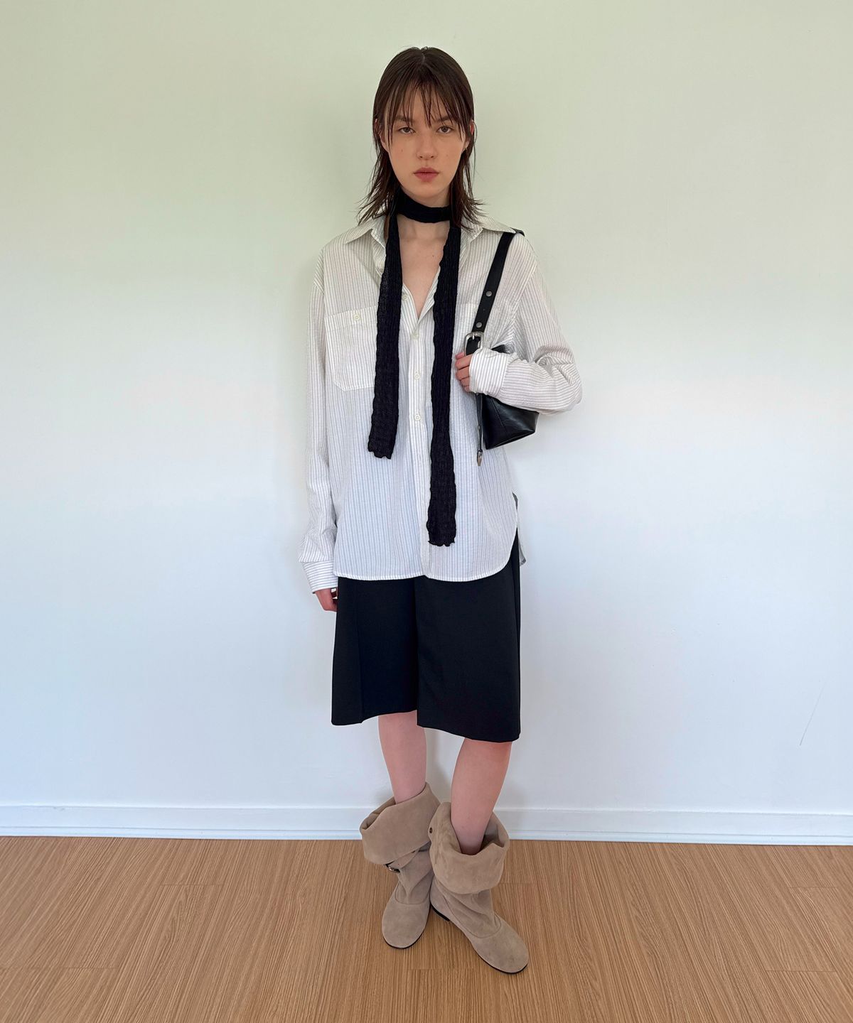 다이애그널(DIAGONAL) STRIPE POCKET SHIRTS (ivory)