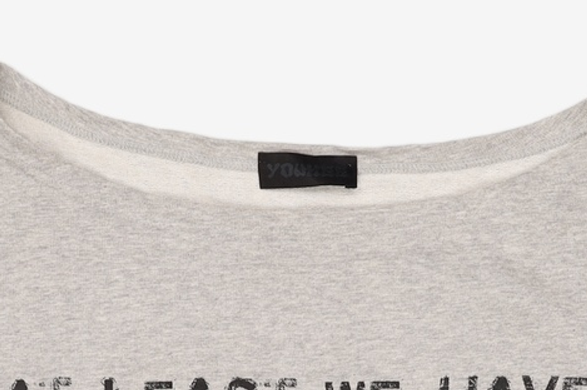 유희(YOUHEE) OFF SHOULDER SWEATSHIRTS MELANGE GREY FREE