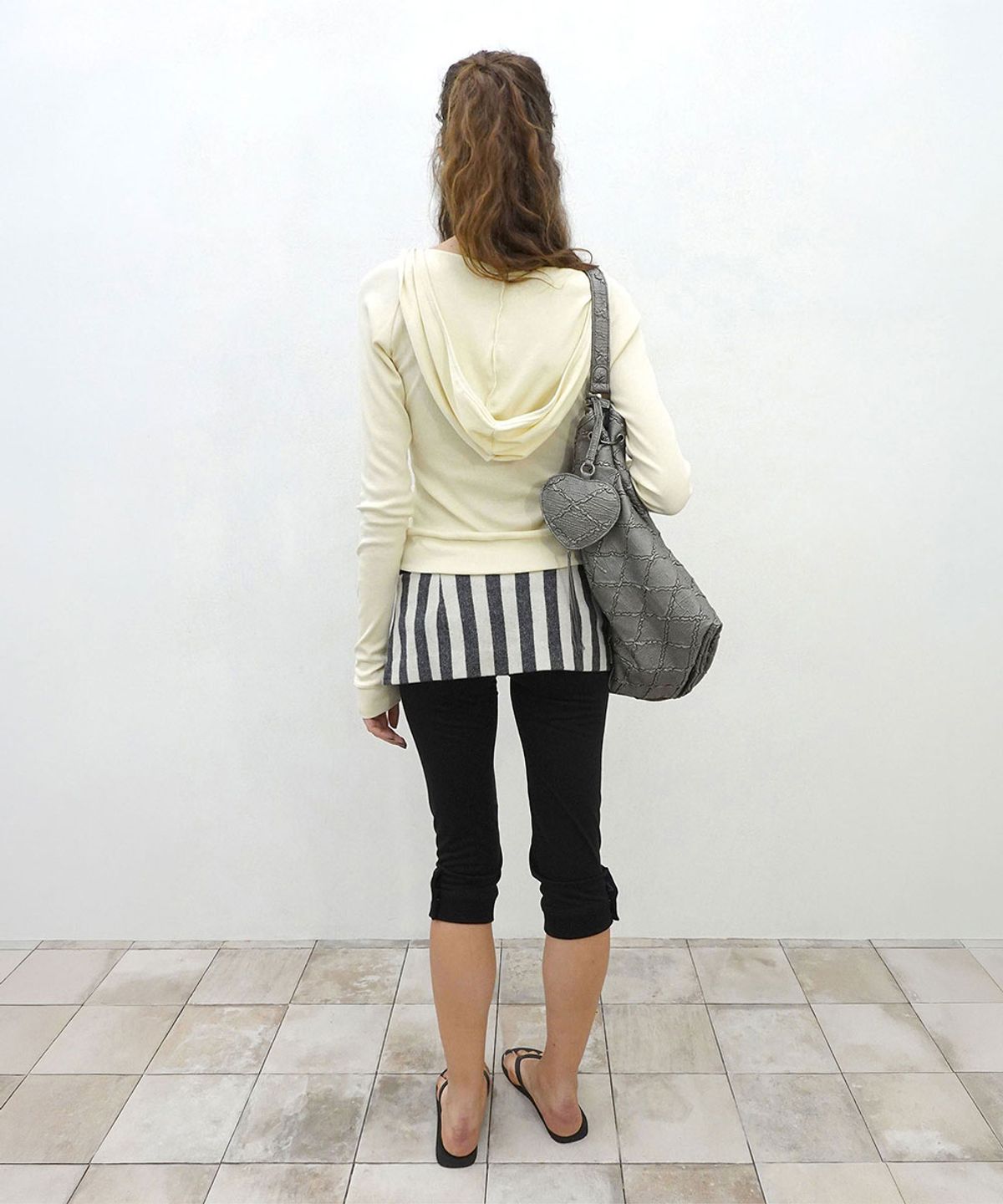 스컬프터(SCULPTOR) Wool Micro Skirt Gray Stripe