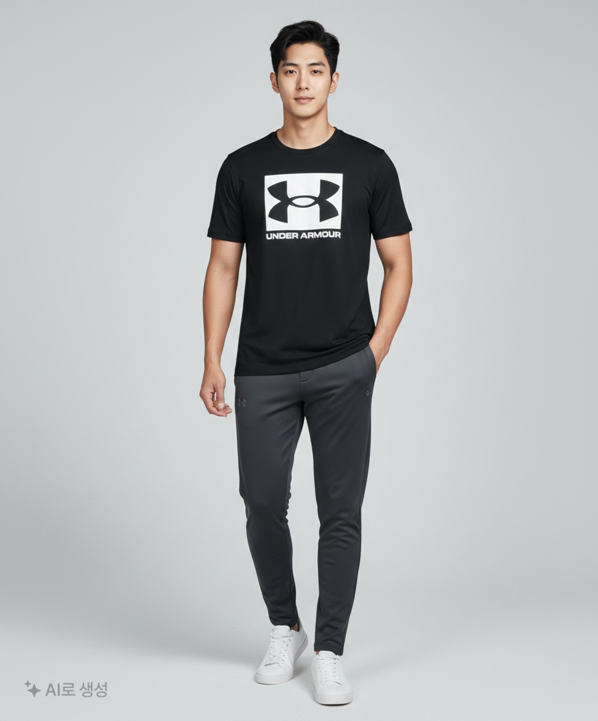 언더아머(UNDERARMOUR) ABC 카모 박시드 로고 반팔티 1361673-001 XL
