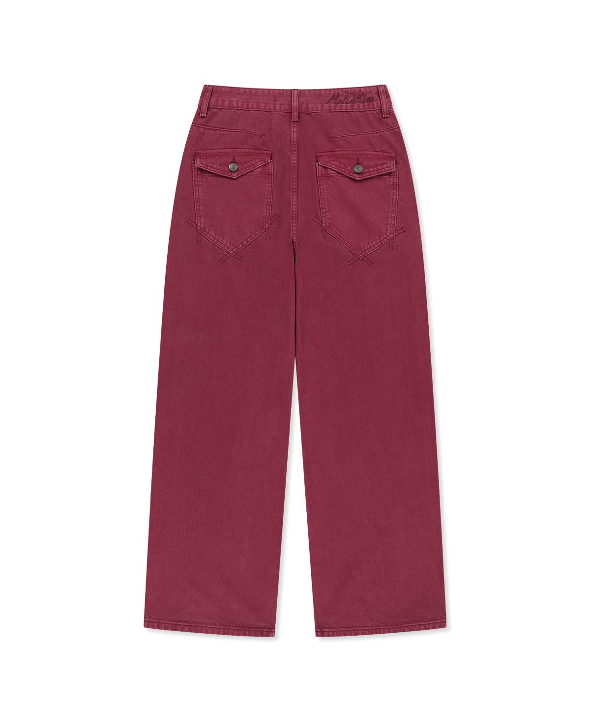 마뗑킴(MATIN KIM) MATIN WAIST LOGO WIDE DENIM PANTS IN PURPLE