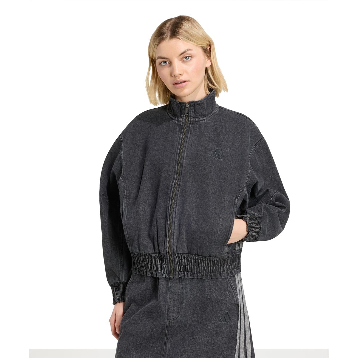 아디다스(ADIDAS) 스타디움 워시드 데님 루즈 핏 재킷 KV0626