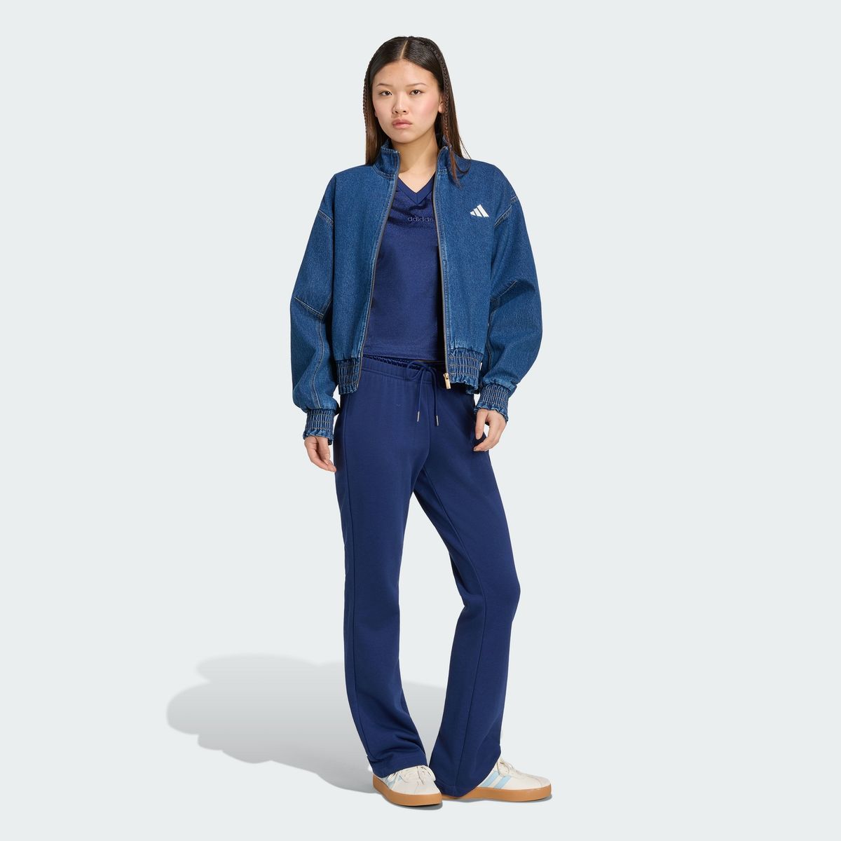 아디다스(ADIDAS) 스타디움 워시드 데님 루즈 핏 재킷 KV0624