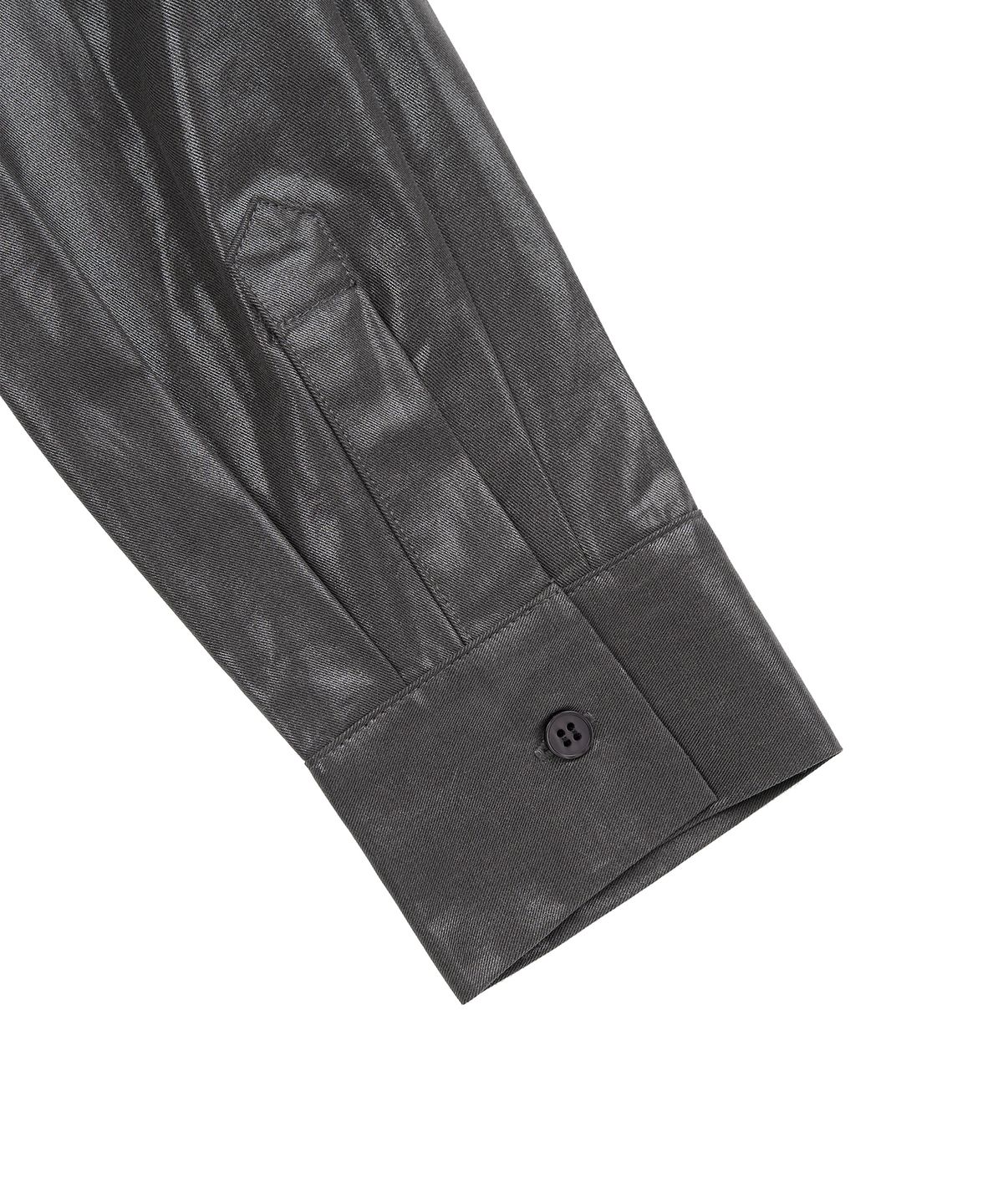 지제뮤지엄(ZIZEMUSEUM) SLIM PIN TUCK SHIRT(CHARCOAL)