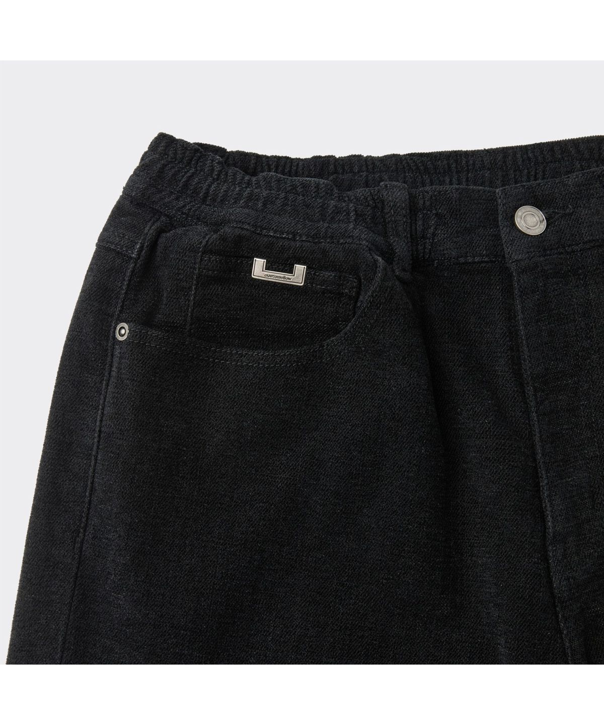 커스텀멜로우(CUSTOMELLOW) 블랙 와이드핏 벨벳 진 CWPAA26589BKX
