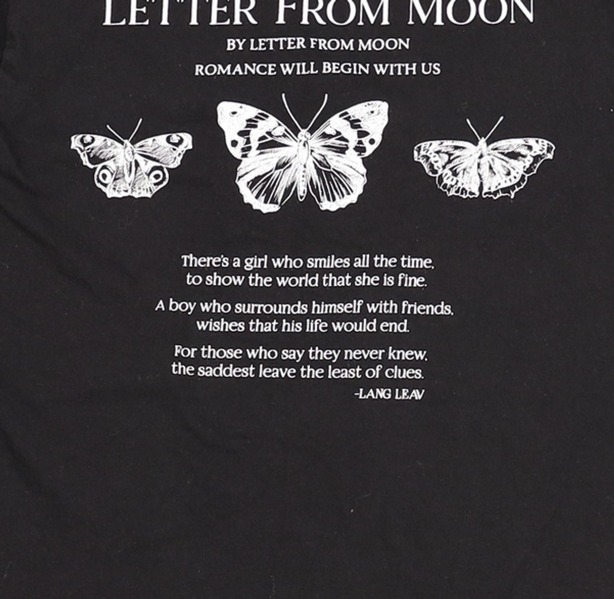 레터프롬문(LETTER FROM MOON) 반소매 티셔츠 L