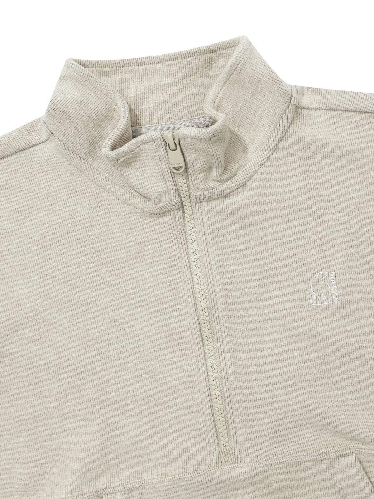 노르디스크(NORDISK) 소프트 골지 반집업 맨투맨 - W_Beige