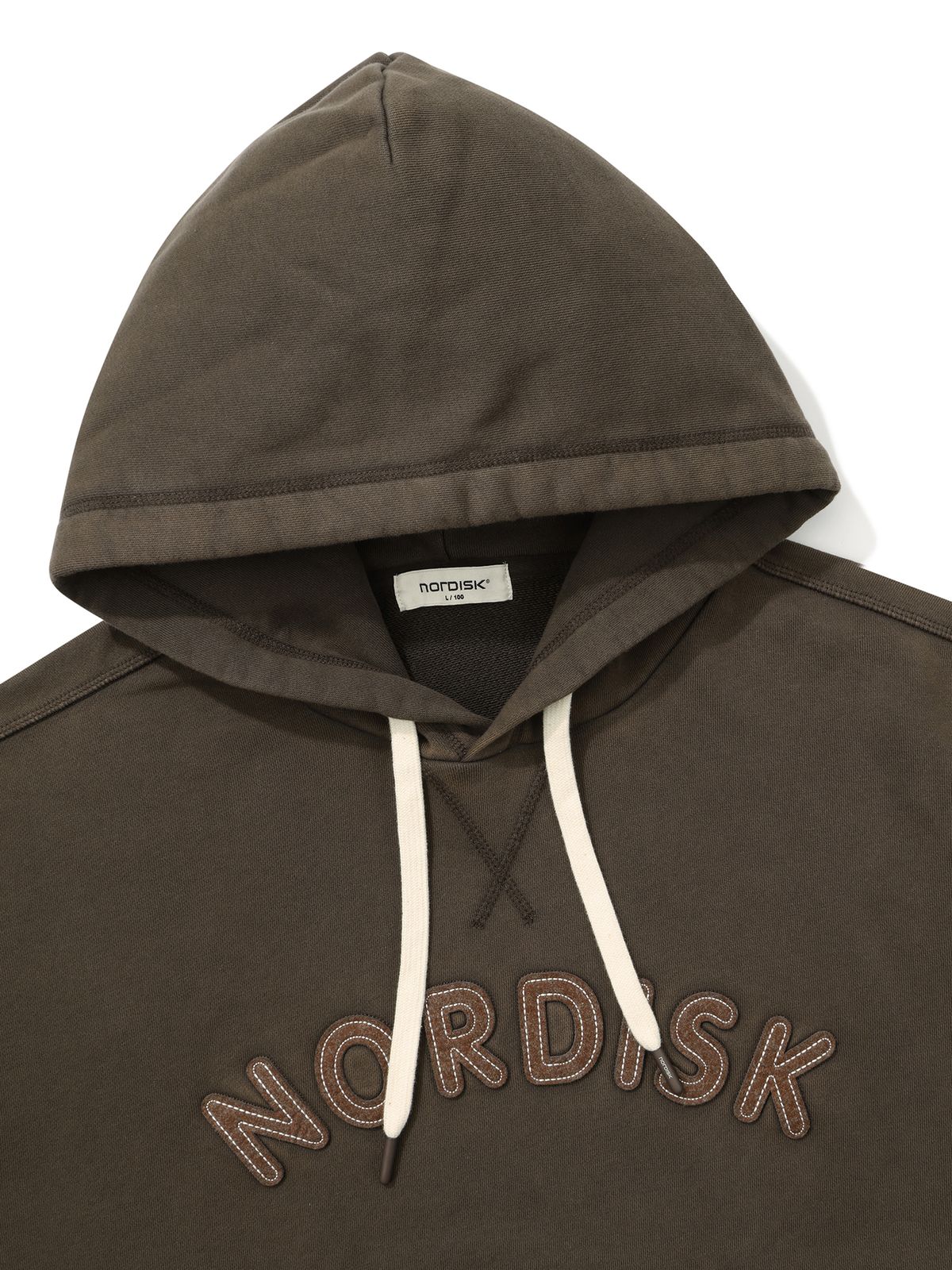 노르디스크(NORDISK) 피그먼트 아플리케 후디 티셔츠 - U_Dark Brown