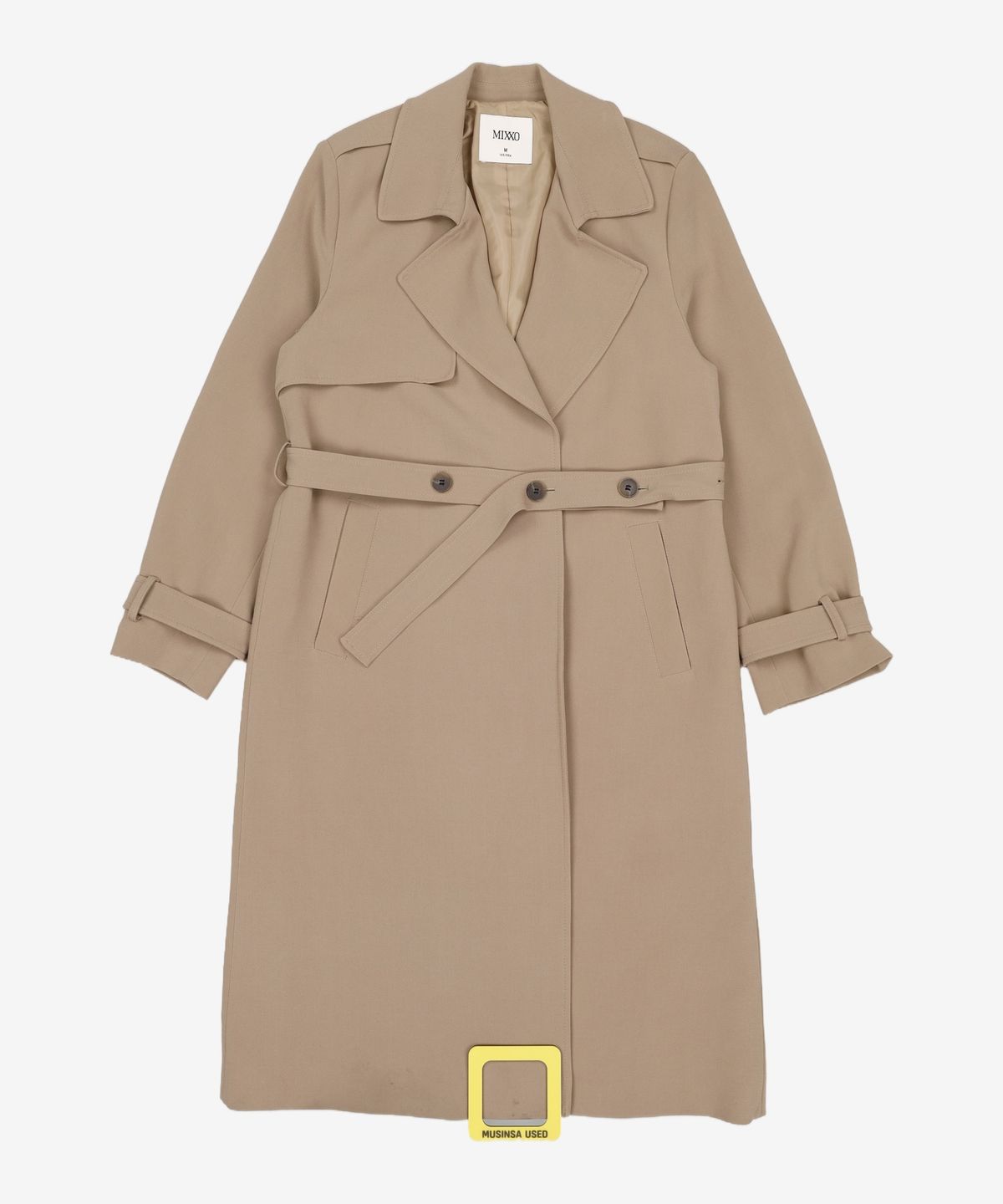 미쏘(MIXXO) 노여밈 단추벨트 트렌치코트 MIWJTAT11G M