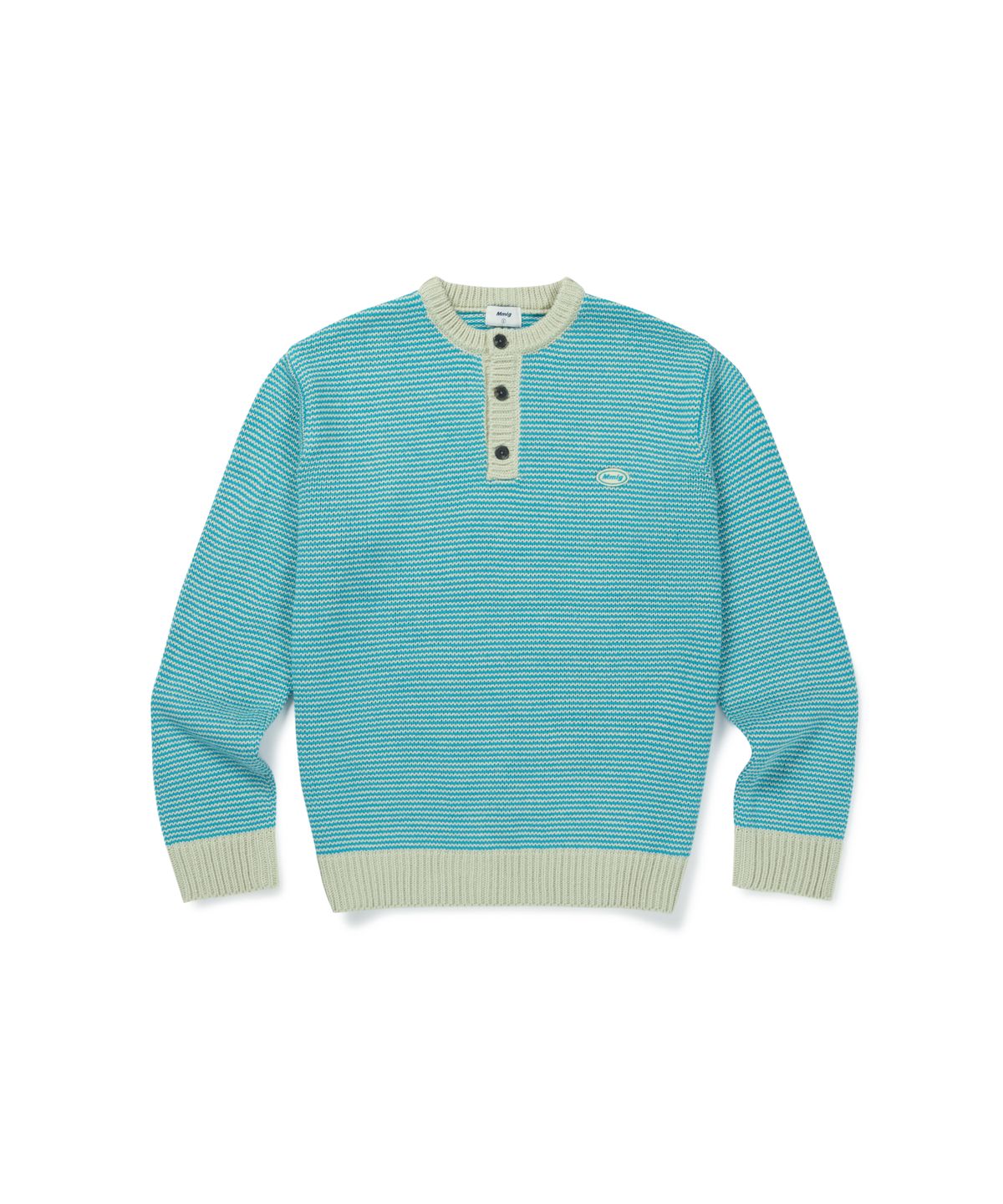 엠엠엘지(MMLG) BREEZY HENLEY NECK KNIT (GREEN)