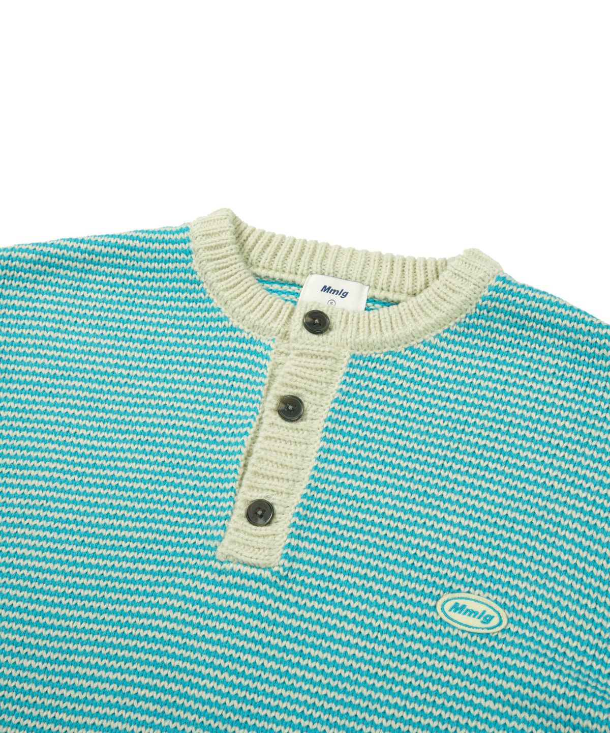 엠엠엘지(MMLG) BREEZY HENLEY NECK KNIT (GREEN)