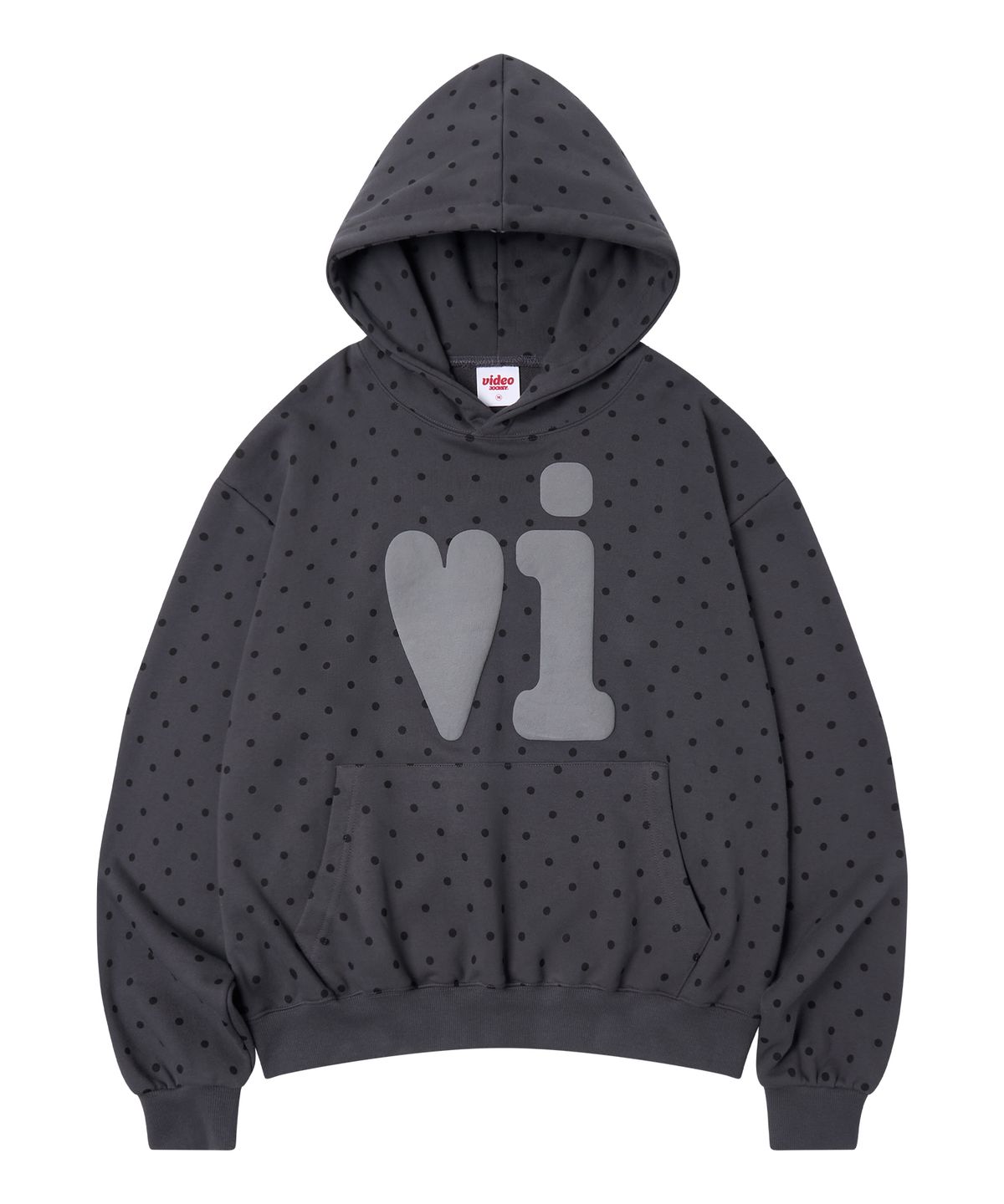 비디오자키(VIDEO JOCKEY) [기모선택] 비비 후디 [차콜]