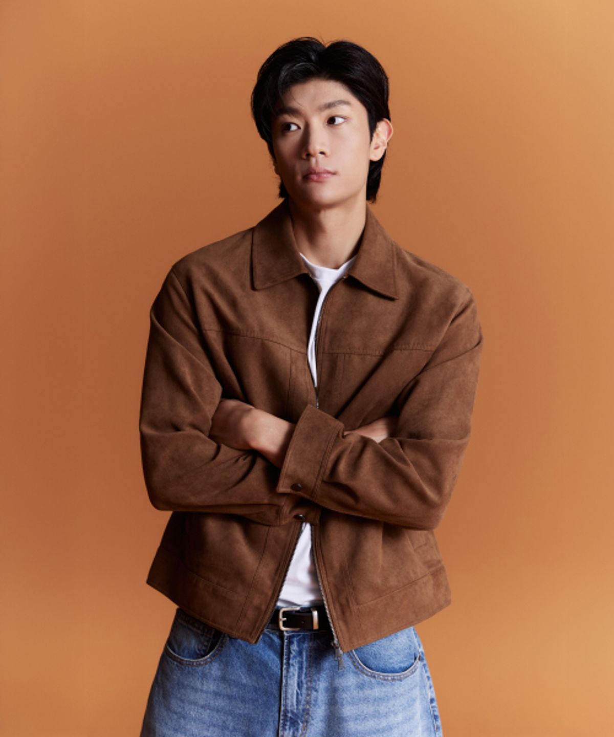 스파오(SPAO) [신세틱레더] 스웨이드 집업 재킷_SPJLG49M02