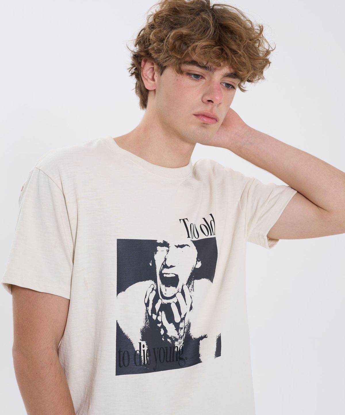 필프(PEALP) [PEALP X SEUNGHWAN] TOO OLD GRAPHIC T-SHIRT 58 (CREAM)