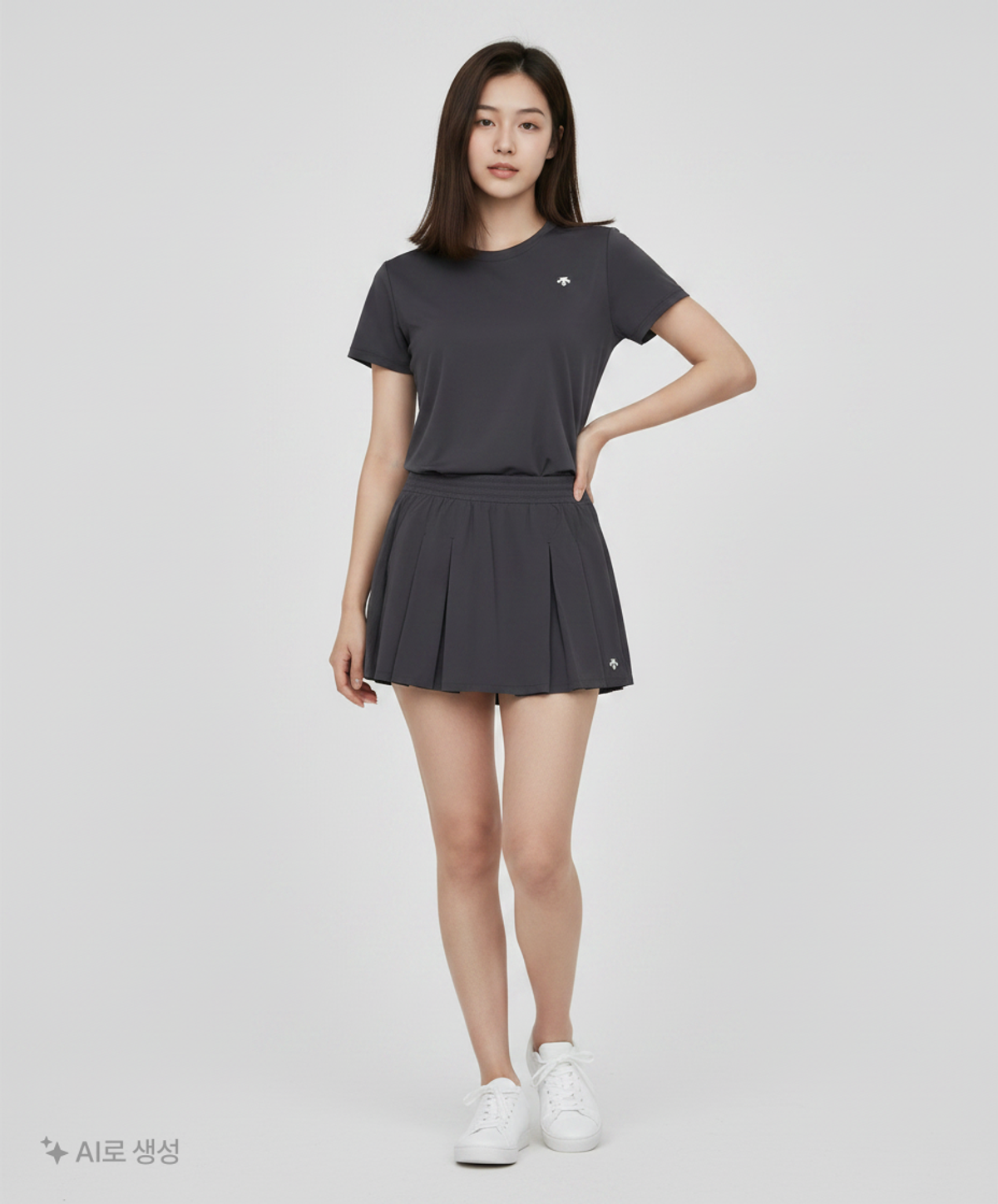 데상트(DESCENTE) 여성 4.5인치 스커트형 우븐 쇼츠 블랙 SR322PHP71 M