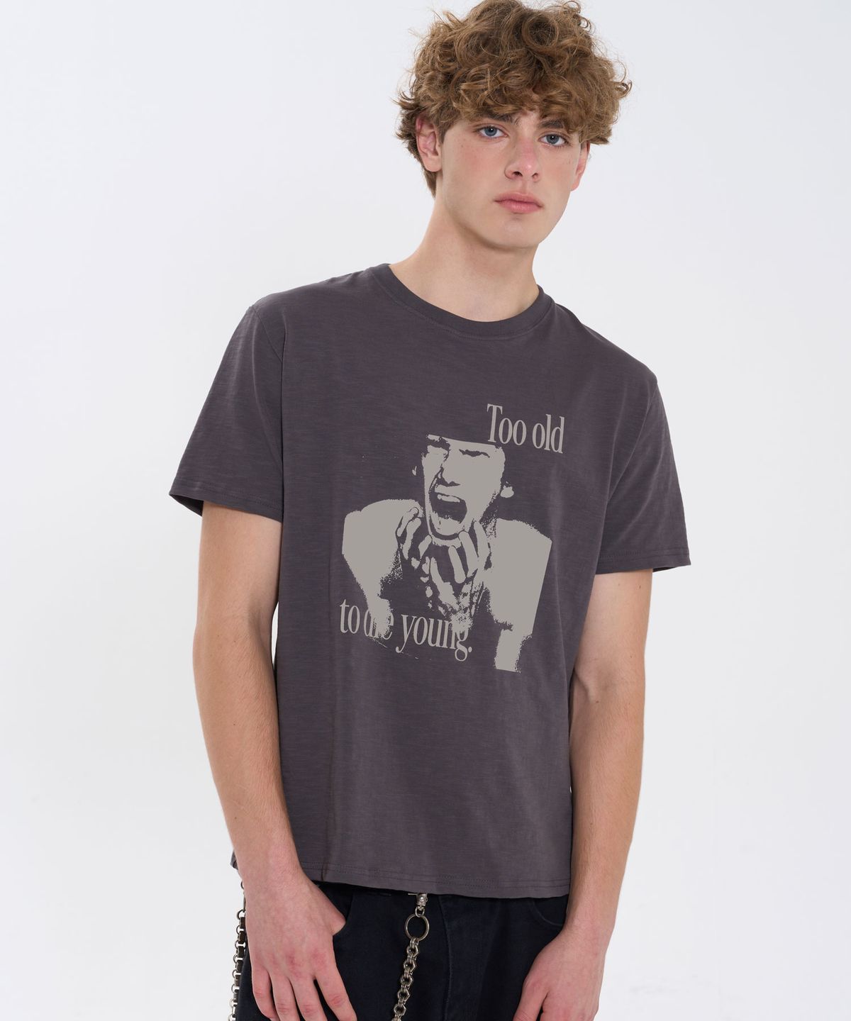 필프(PEALP) [PEALP X SEUNGHWAN] TOO OLD GRAPHIC T-SHIRT 58 (CHARCOAL)