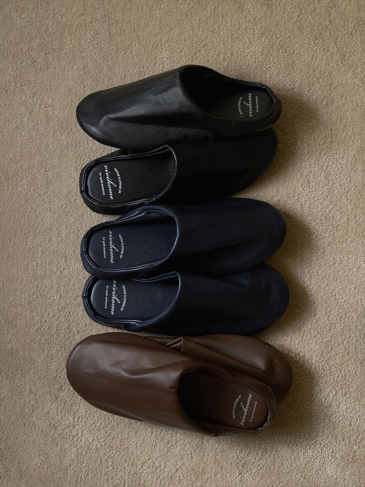 비비홈(VIVIHOME) 모먼트인파리 PU 가죽 실내화 층간소음 슬리퍼 3컬러 2sizes