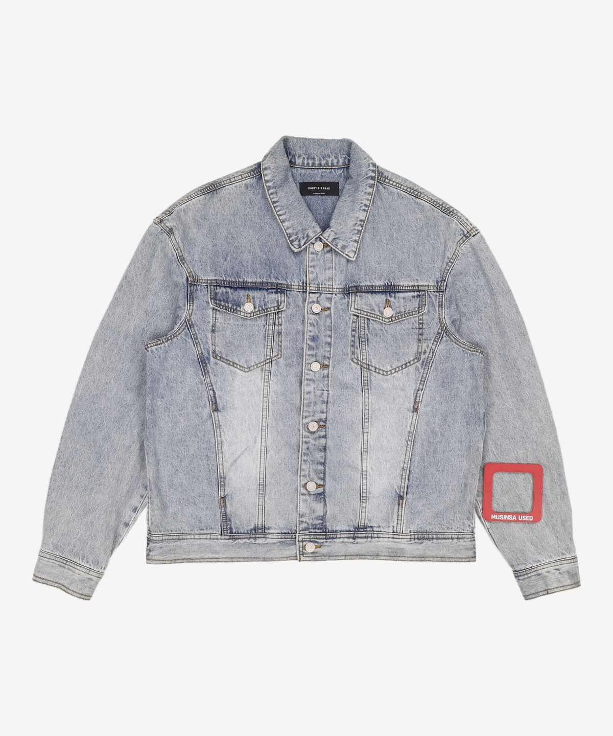 86로드(86ROAD) SOLID WASHING DENIM TRUCKER M/BLUE L