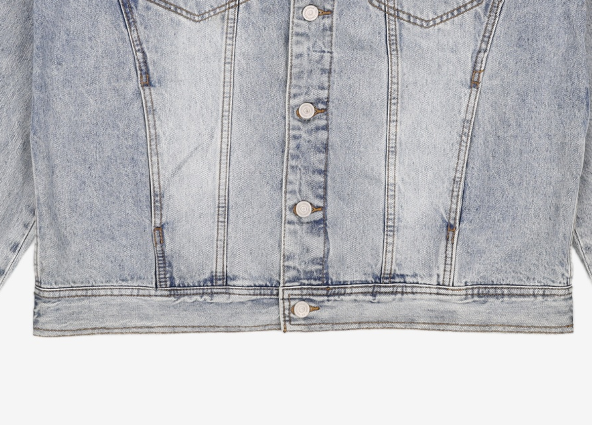86로드(86ROAD) SOLID WASHING DENIM TRUCKER M/BLUE L